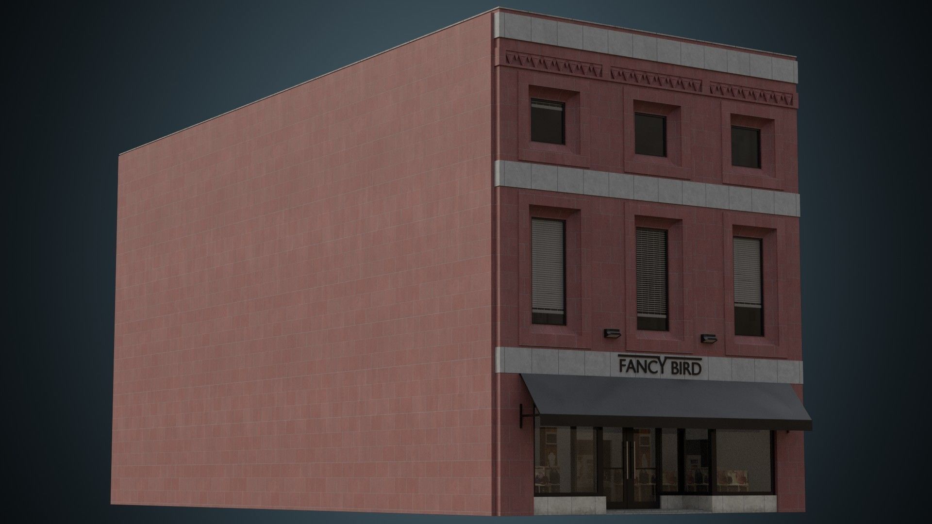 Building 27 Low-poly 3D model_3
