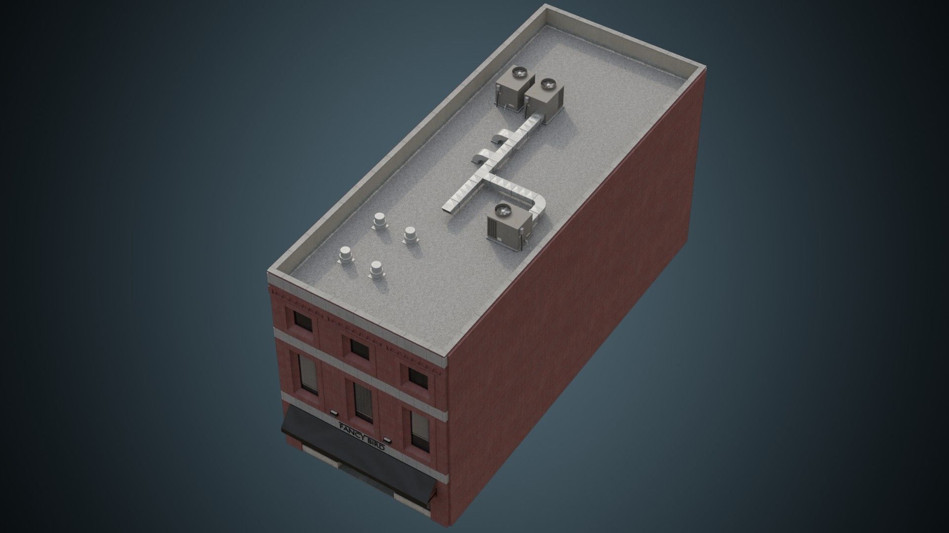Building 27 Low-poly 3D model_2