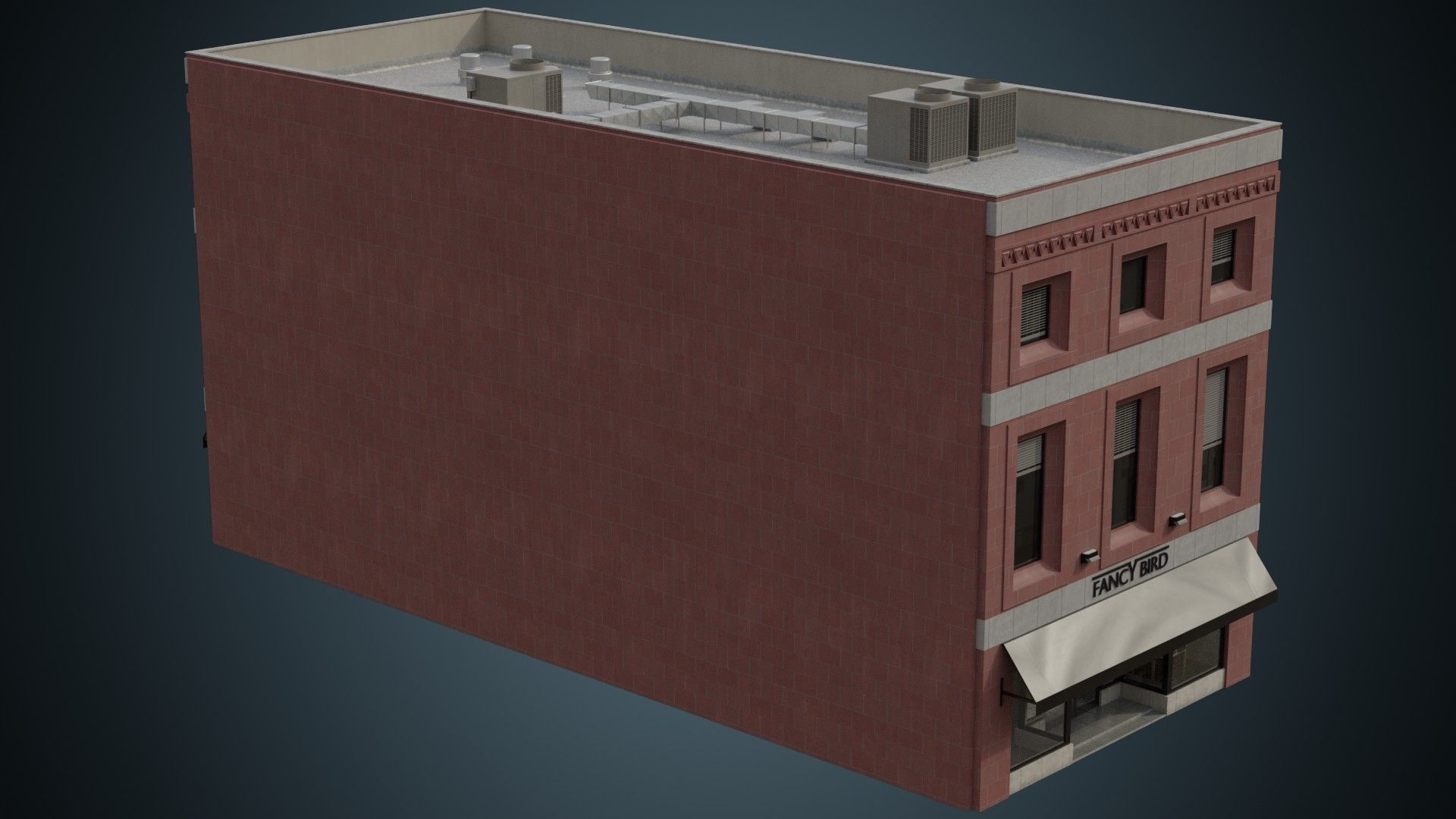 Building 27 Low-poly 3D model_1