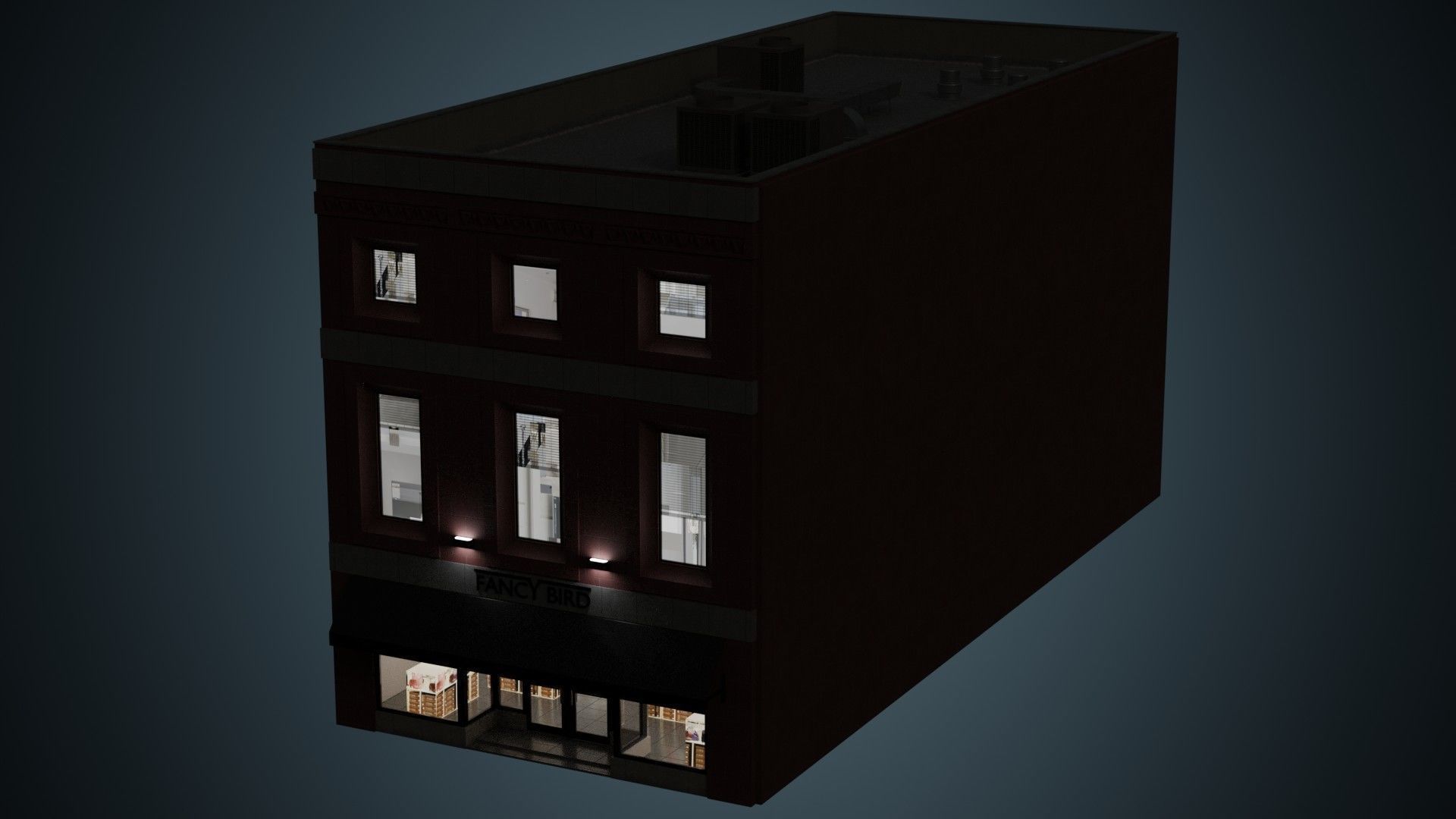 Building 27 Low-poly 3D model_8