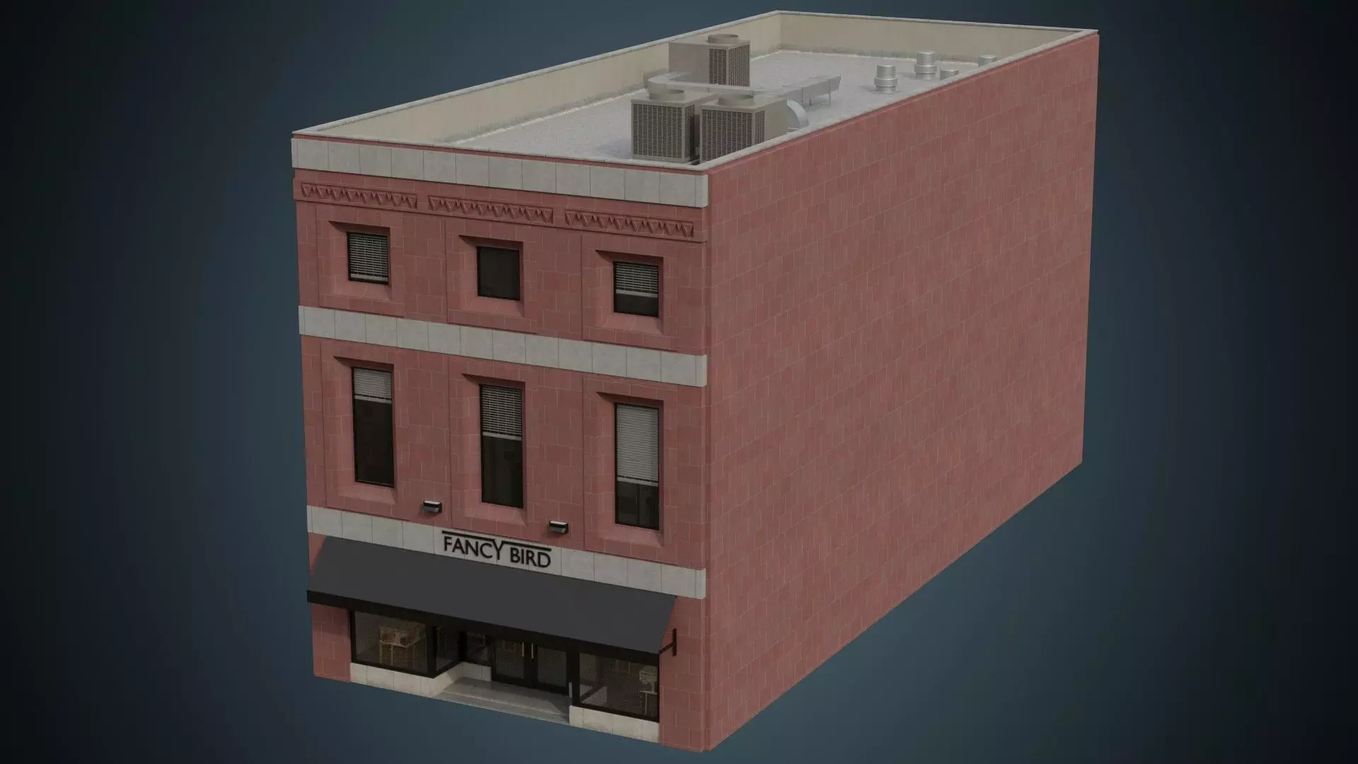 Building 27 Low-poly 3D model_0
