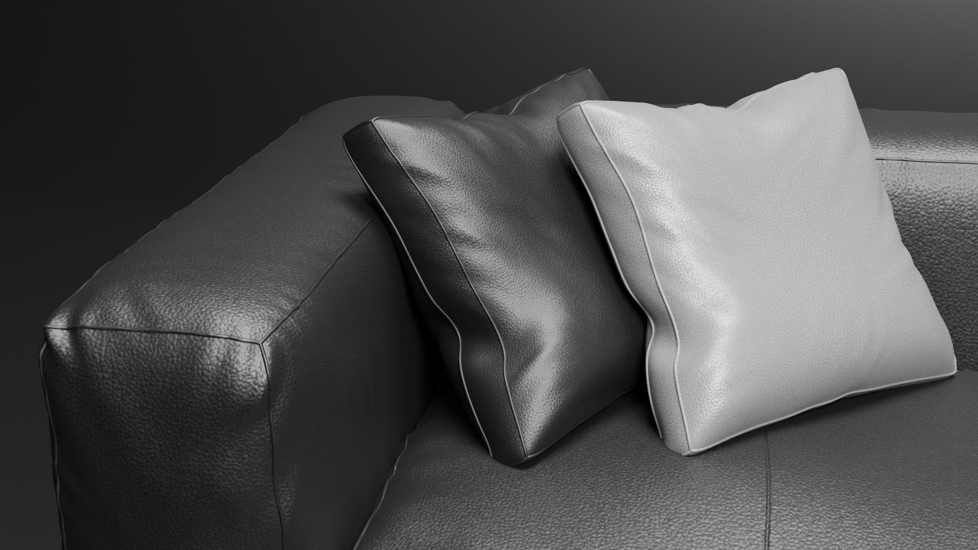 3d modern Leather Sofa 3d model Low-poly 3D model_1