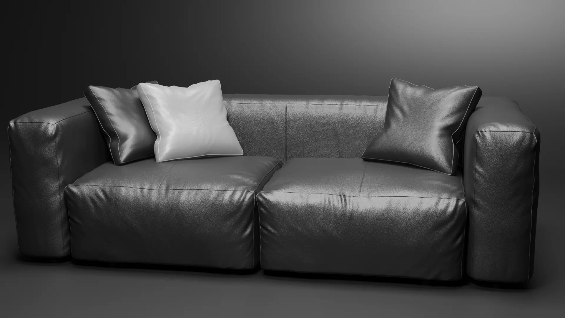 3d modern Leather Sofa 3d model Low-poly 3D model_0