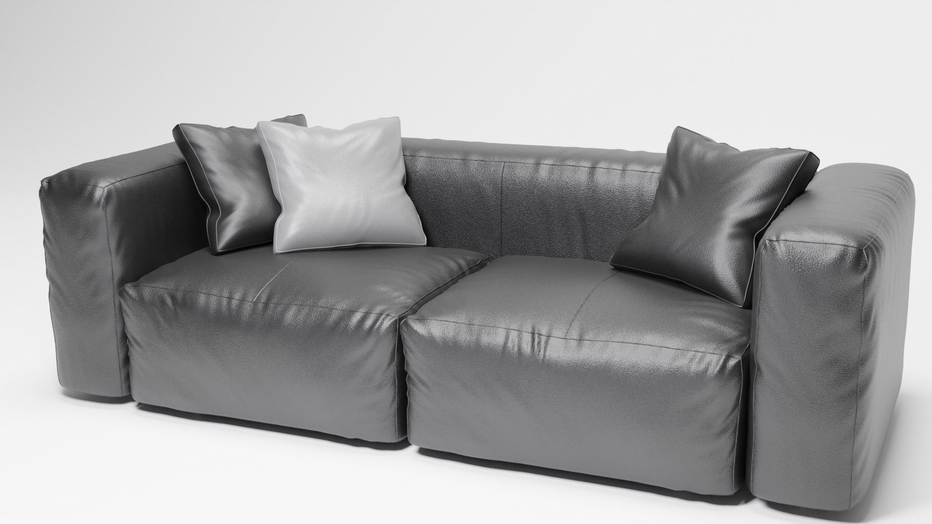 3d modern Leather Sofa 3d model Low-poly 3D model_2
