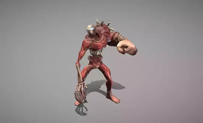 Goul Zombie Low-poly 3D model