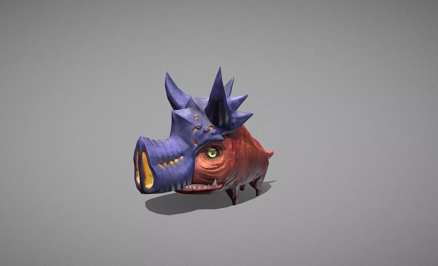 Skull Trooper Creature Low-poly 3D model_0