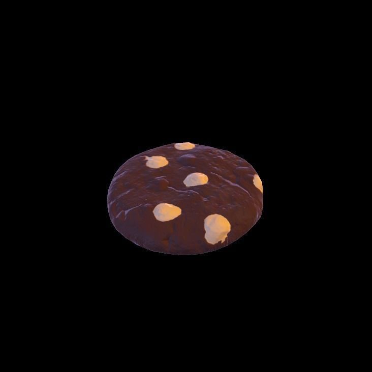 black and white cookie 3D model_8