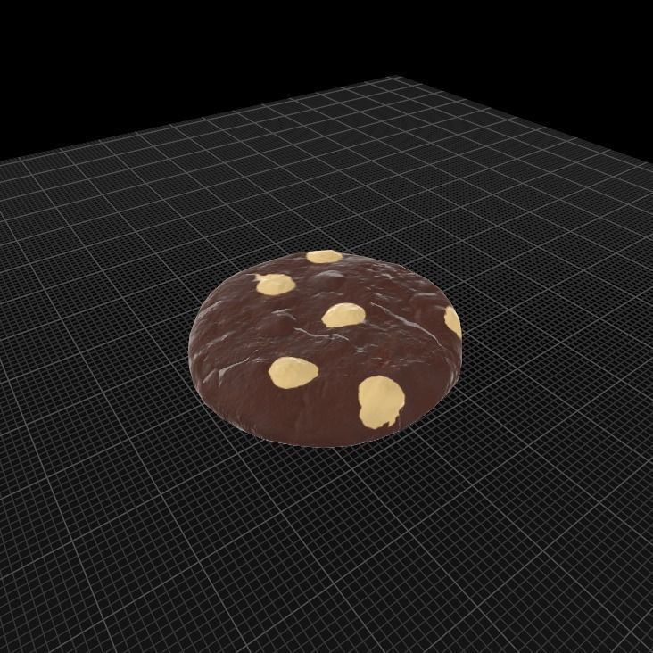 black and white cookie 3D model_12