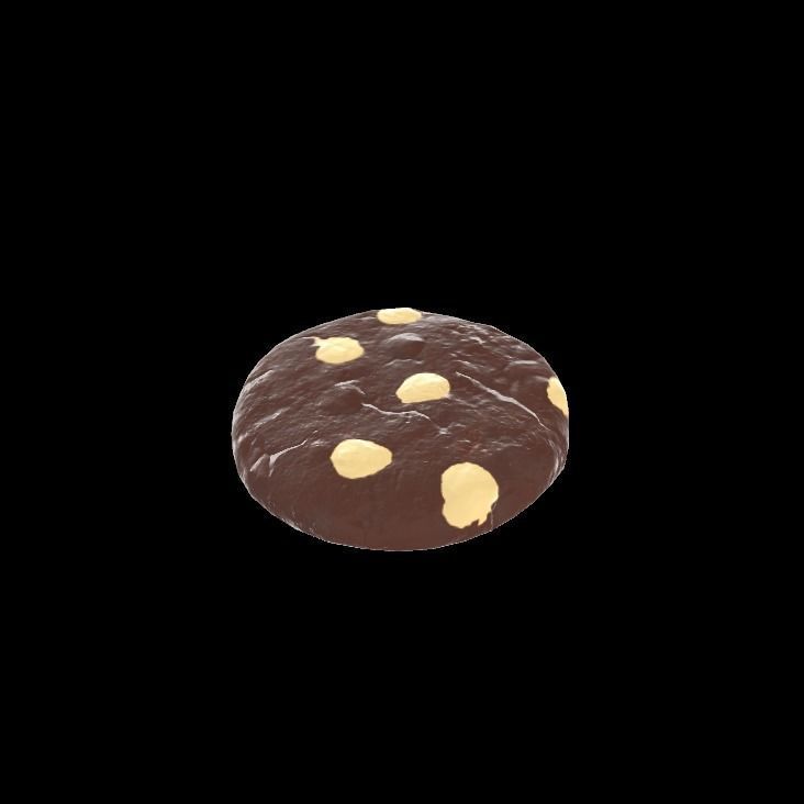 black and white cookie 3D model_7