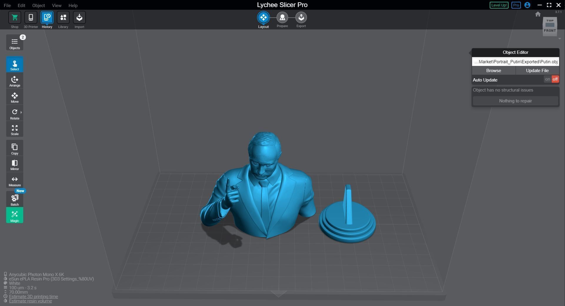Vladimir Putin 3D Printable Bust 3D print model_2