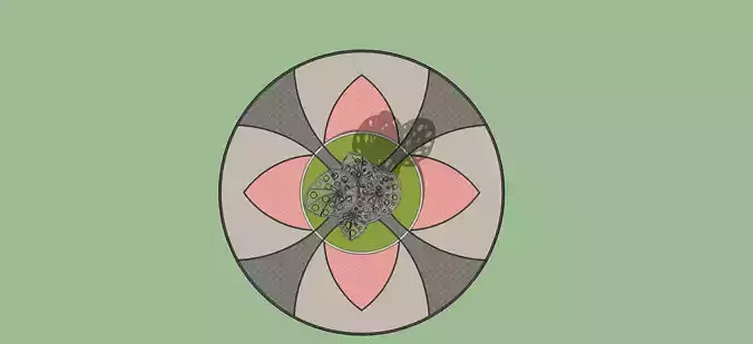 4 cone artwork roundabout 3d sketchup 3D model