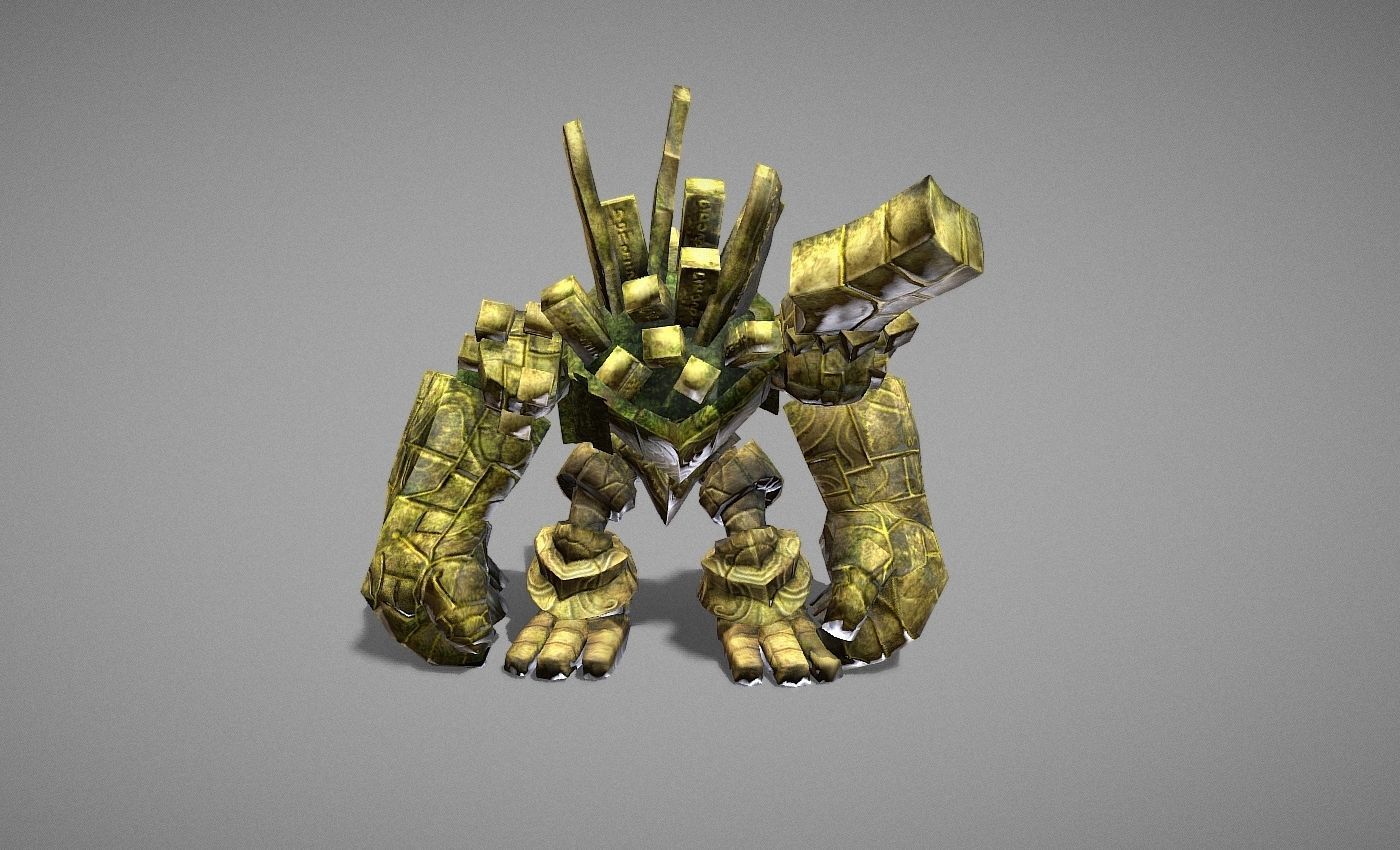 Golem Giant Low-poly 3D model_16