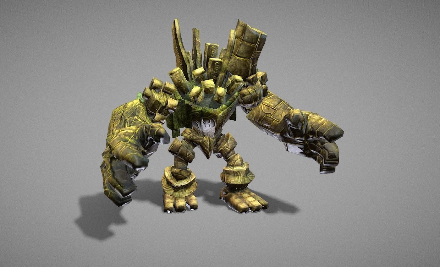 Golem Giant Low-poly 3D model_11