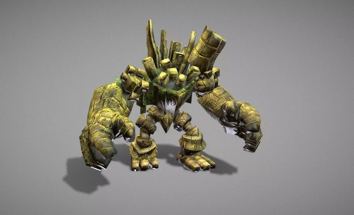 Golem Giant Low-poly 3D model_0