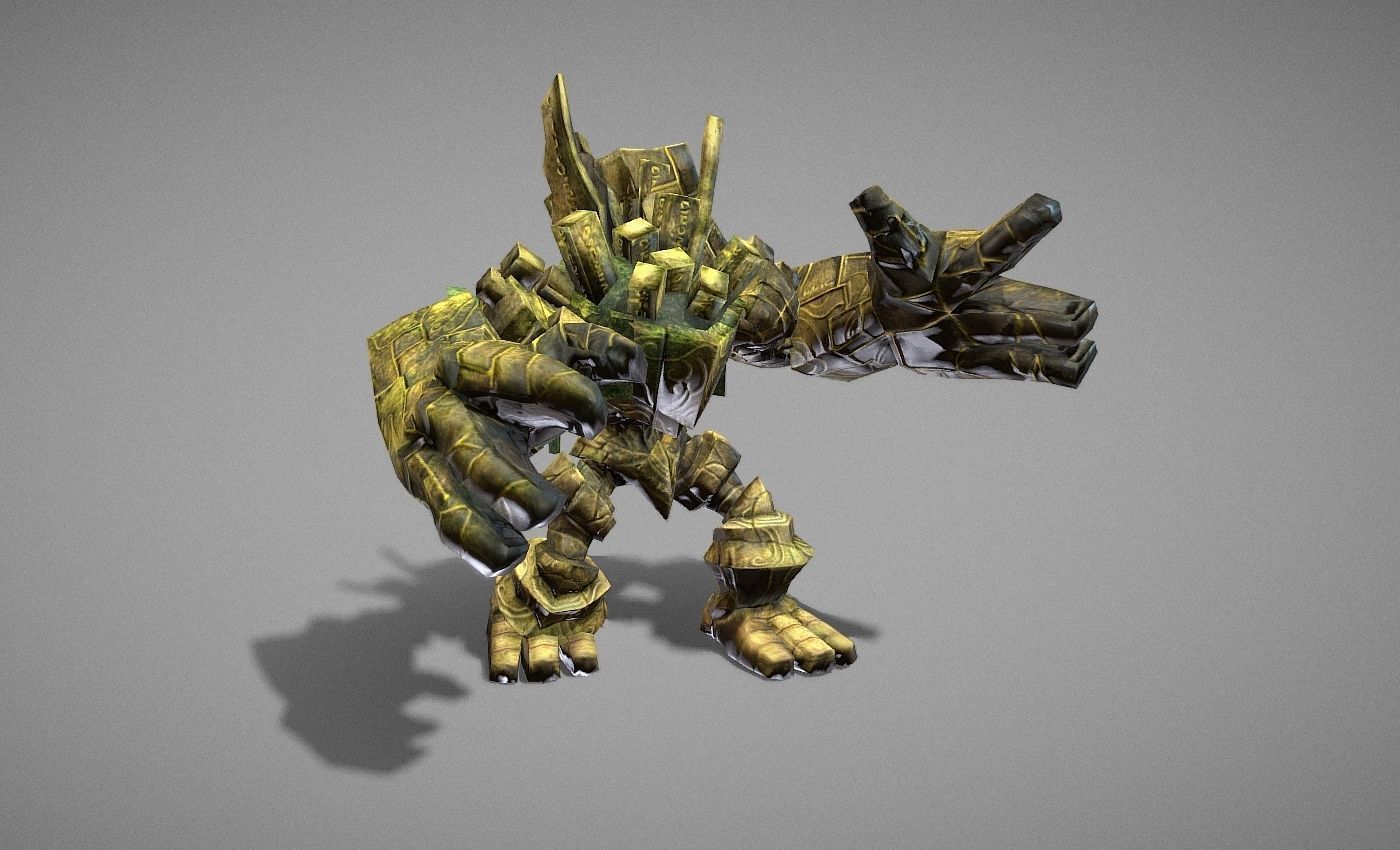 Golem Giant Low-poly 3D model_10