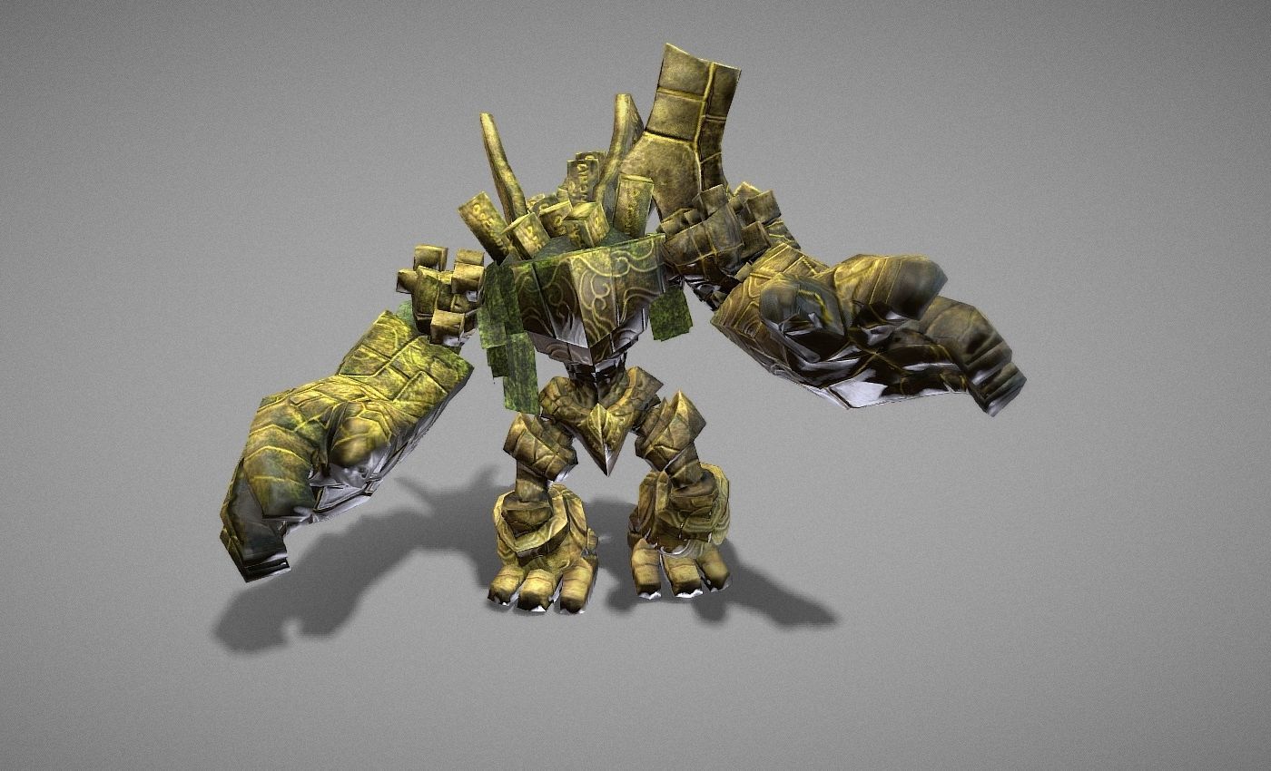 Golem Giant Low-poly 3D model_17