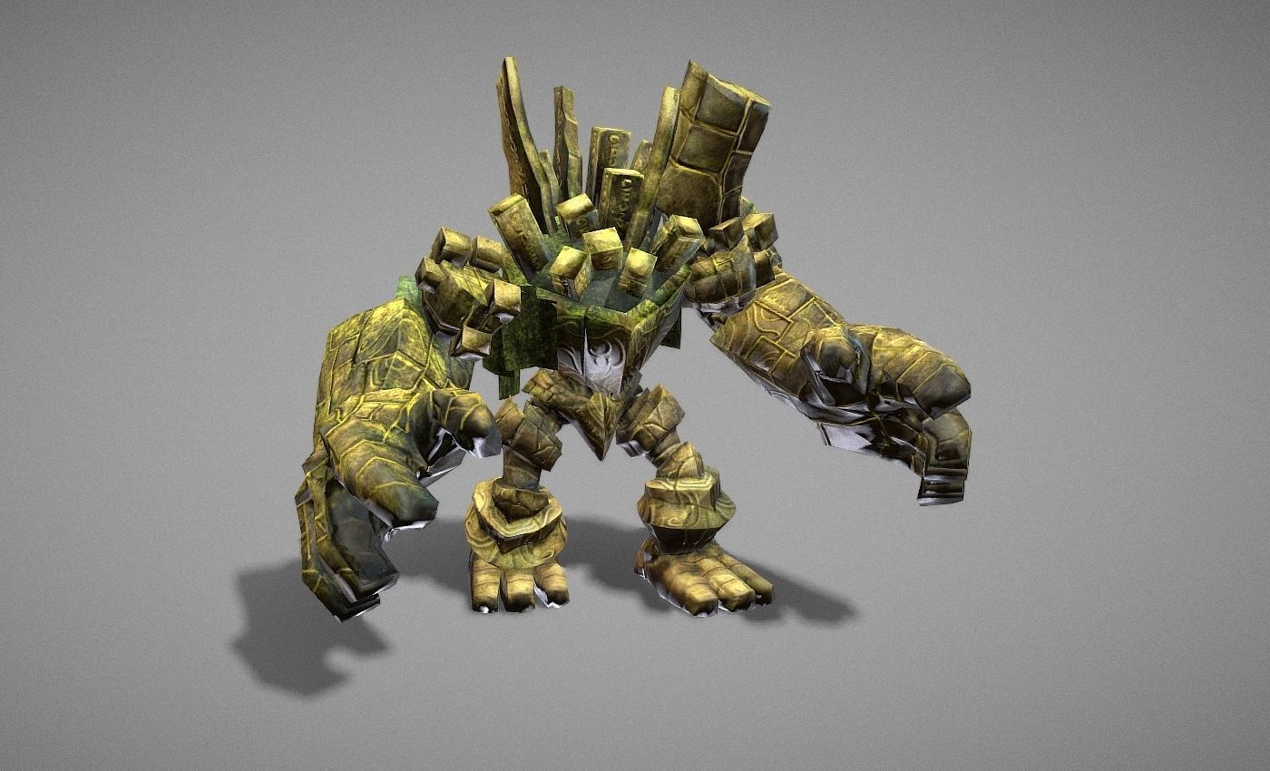 Golem Giant Low-poly 3D model_13