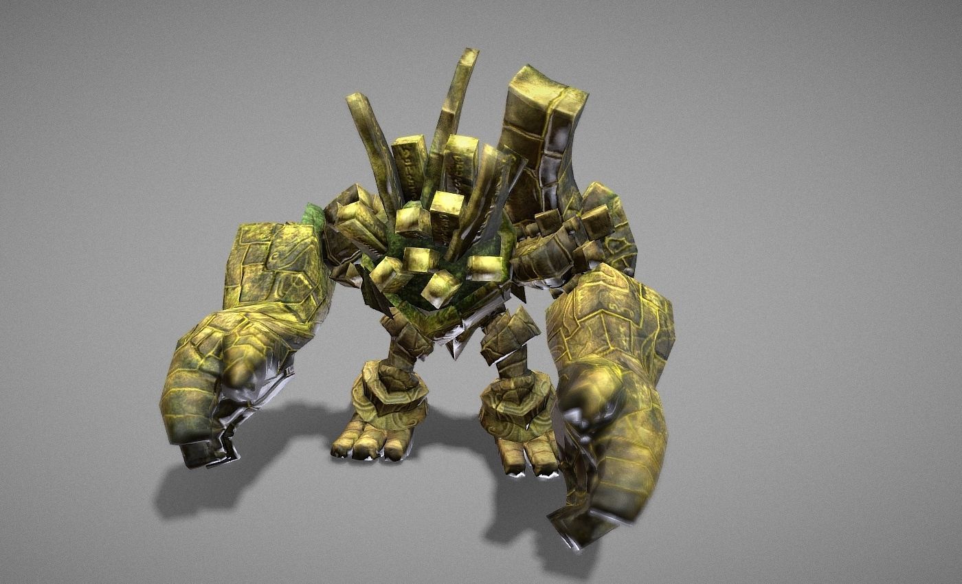Golem Giant Low-poly 3D model_19