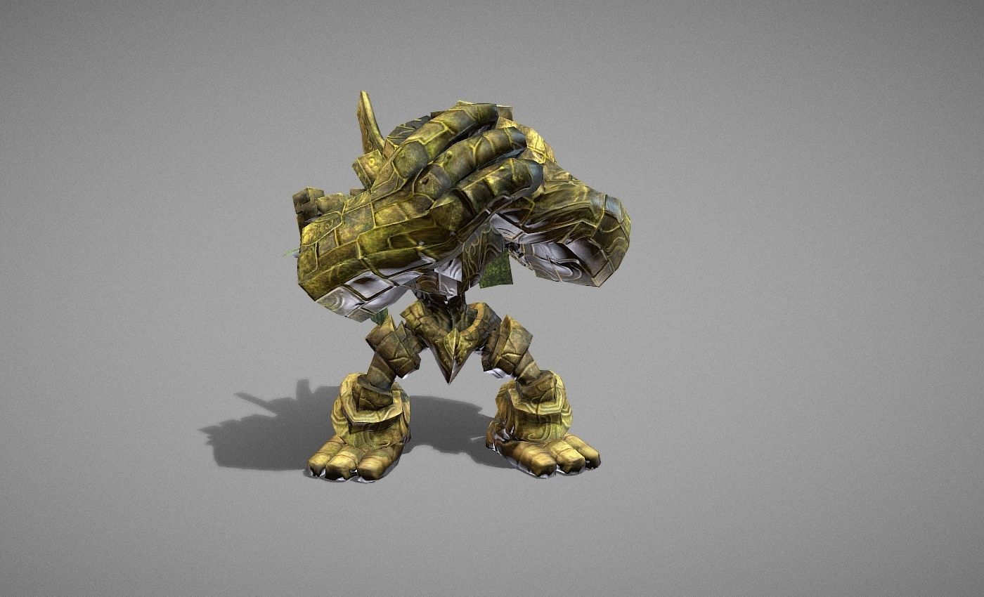 Golem Giant Low-poly 3D model_7