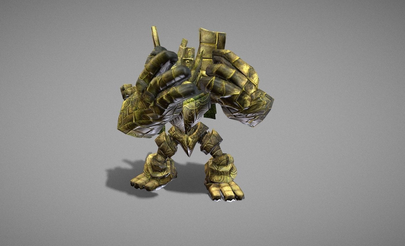 Golem Giant Low-poly 3D model_23