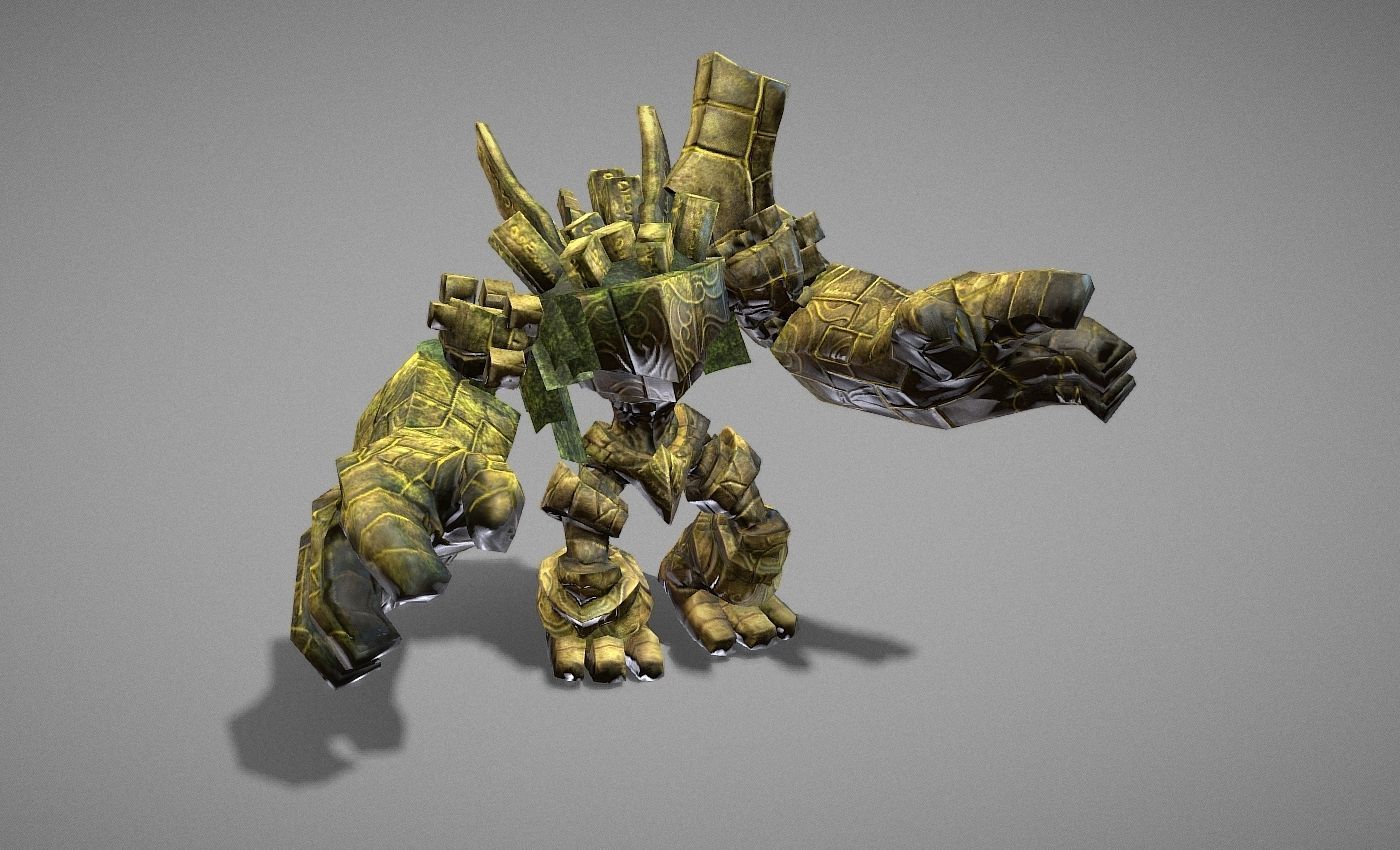 Golem Giant Low-poly 3D model_9