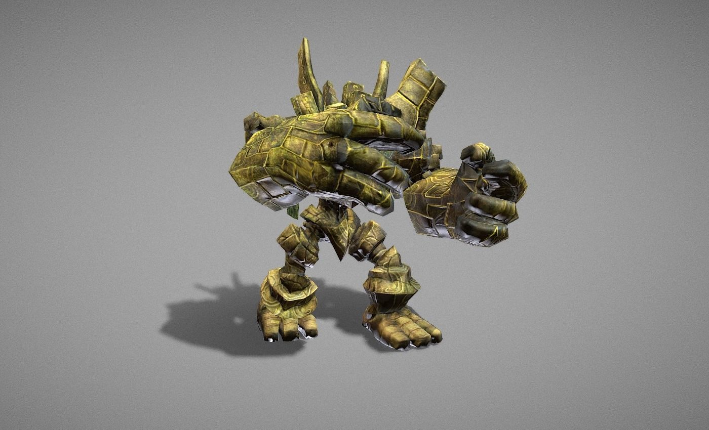 Golem Giant Low-poly 3D model_12