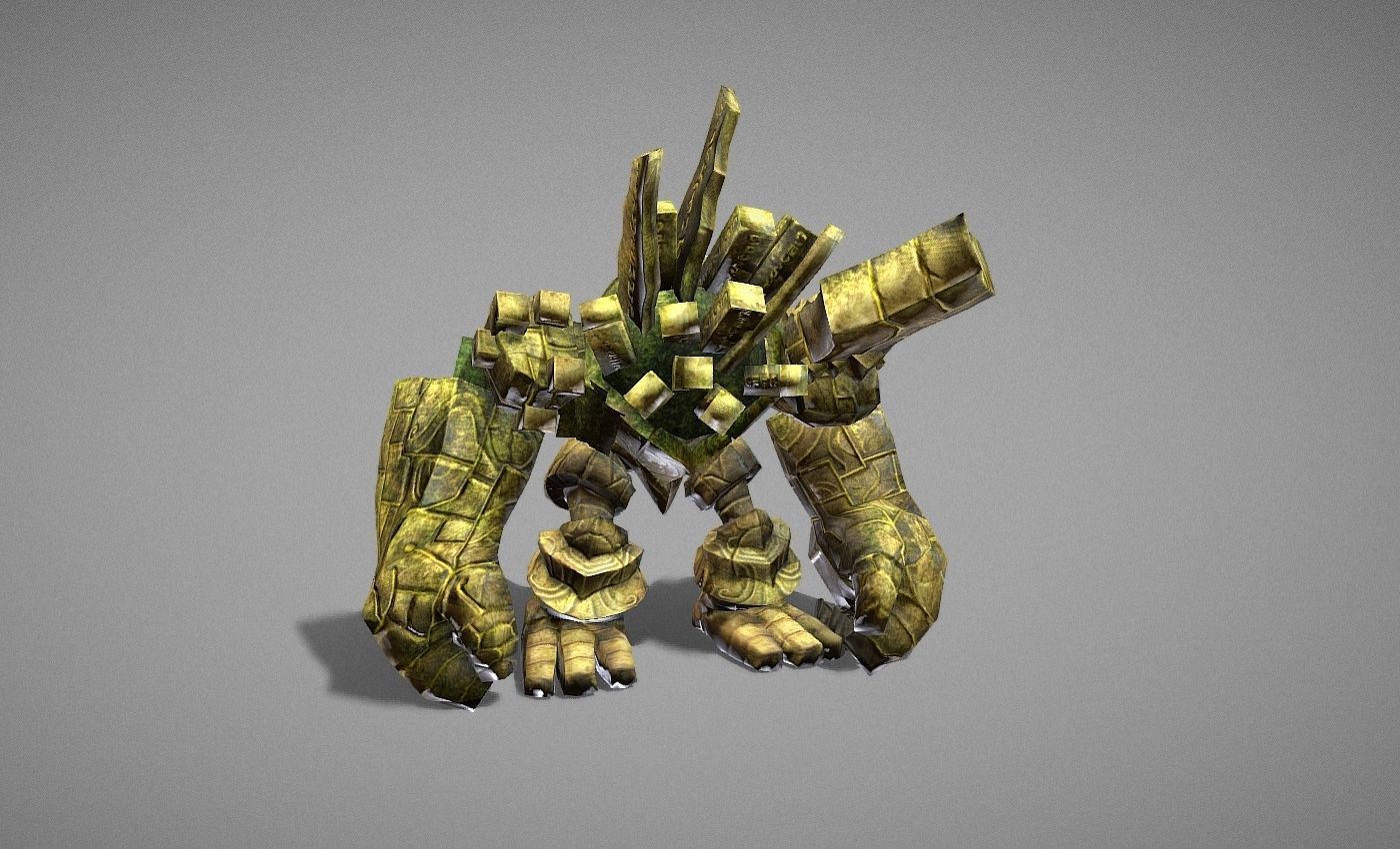 Golem Giant Low-poly 3D model_8