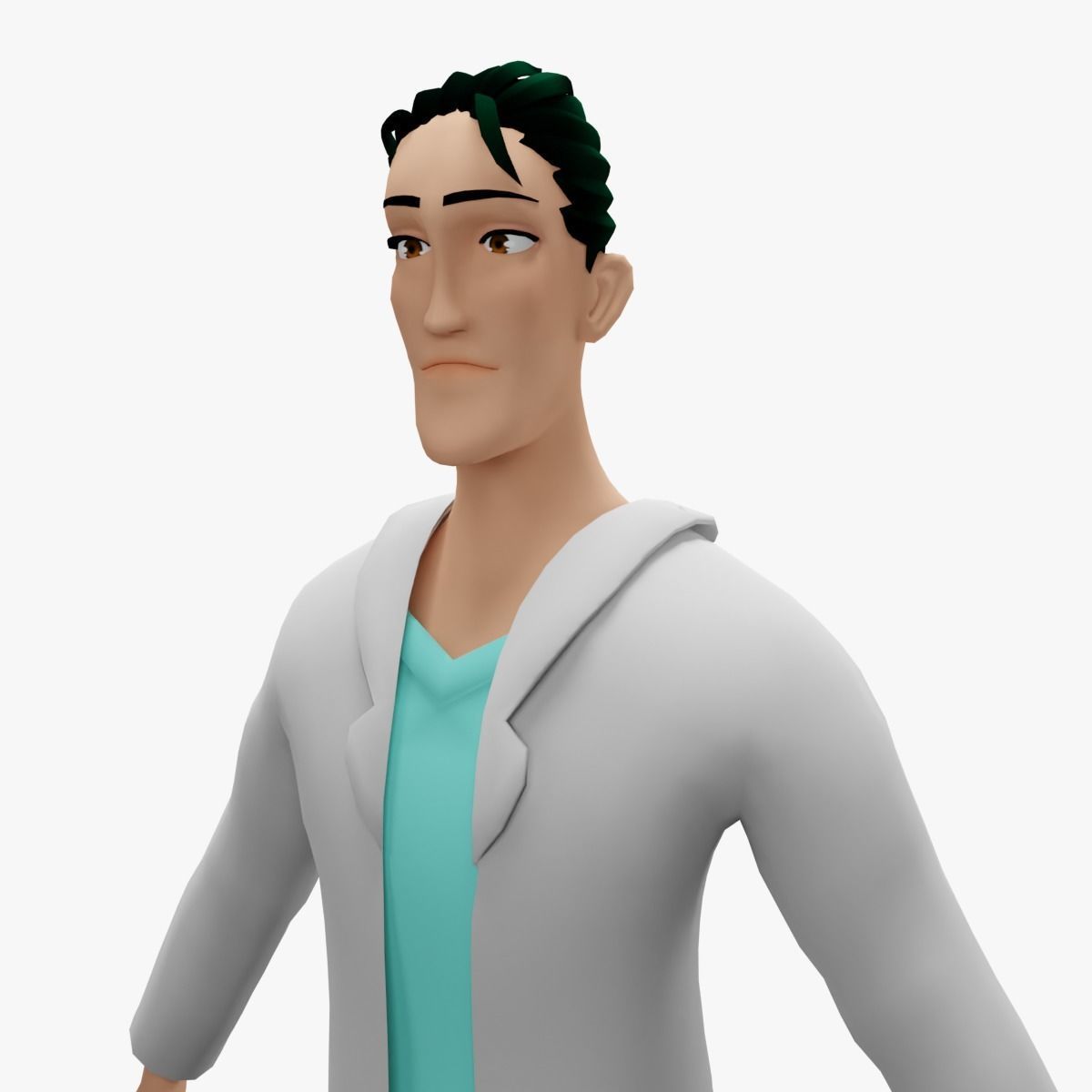 HighPoly Male Doctor Low-poly 3D model_3