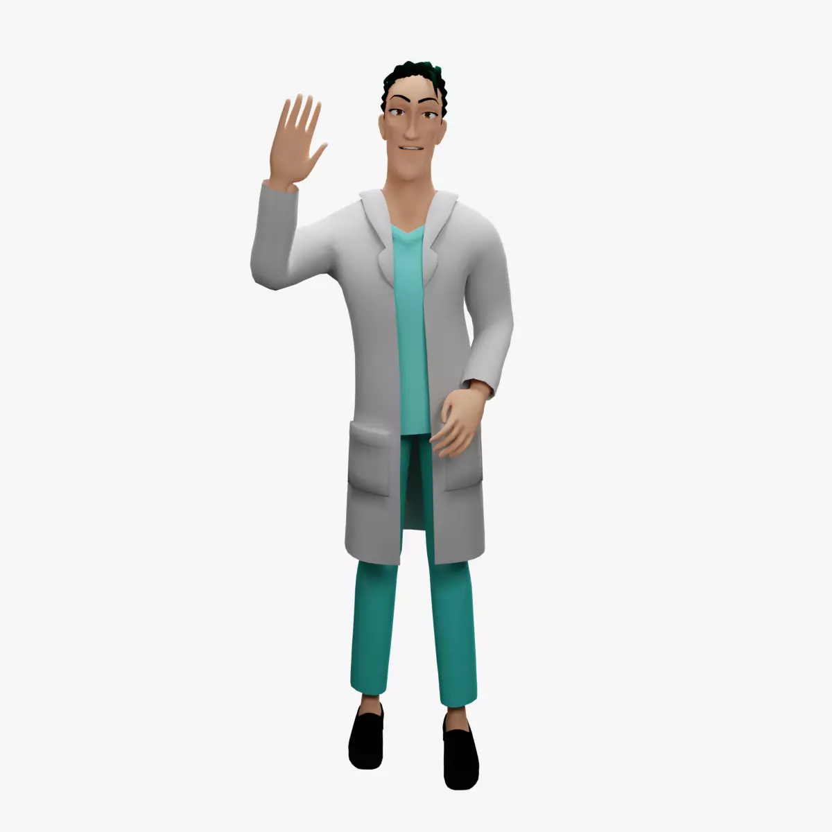 HighPoly Male Doctor Low-poly 3D model_0