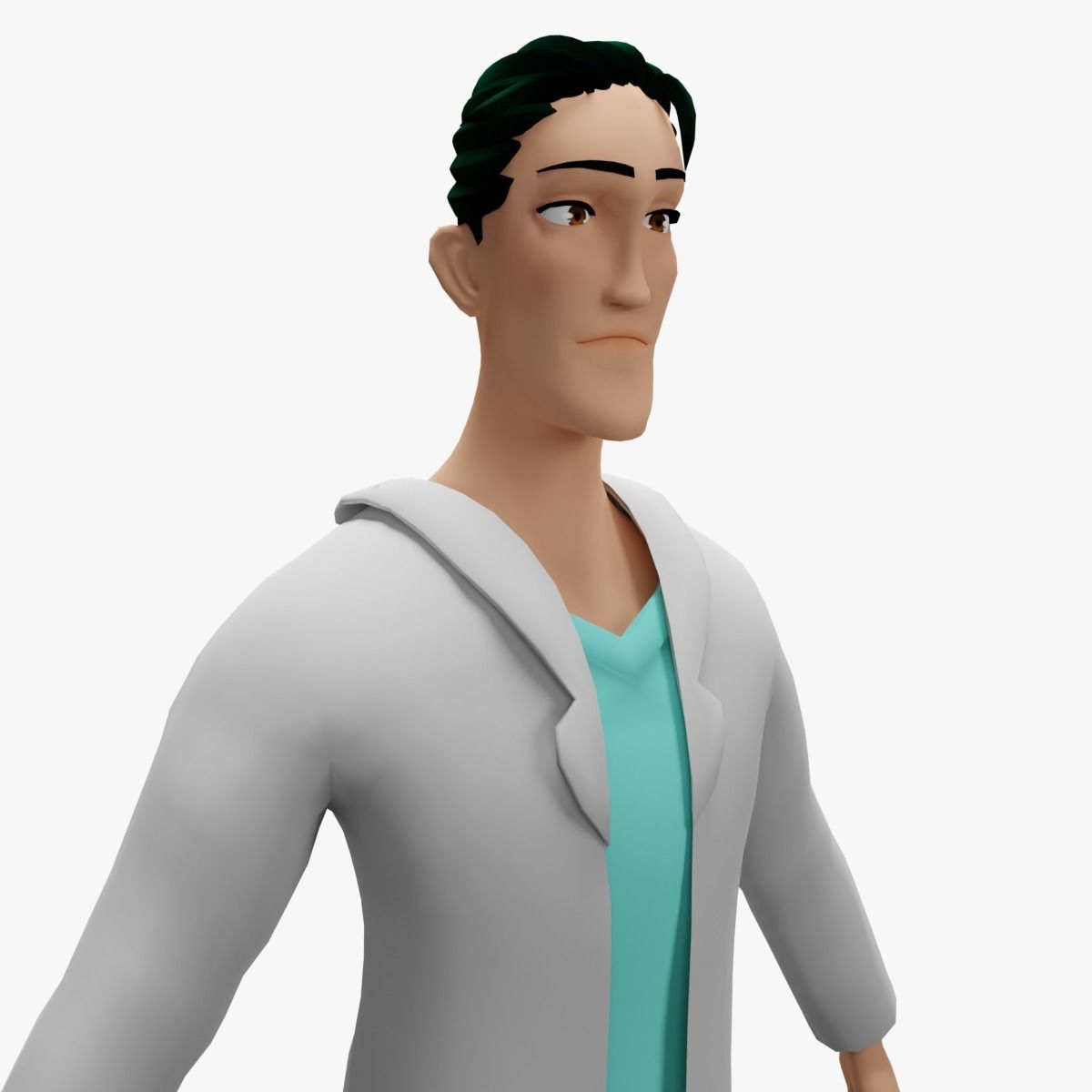 HighPoly Male Doctor Low-poly 3D model_4