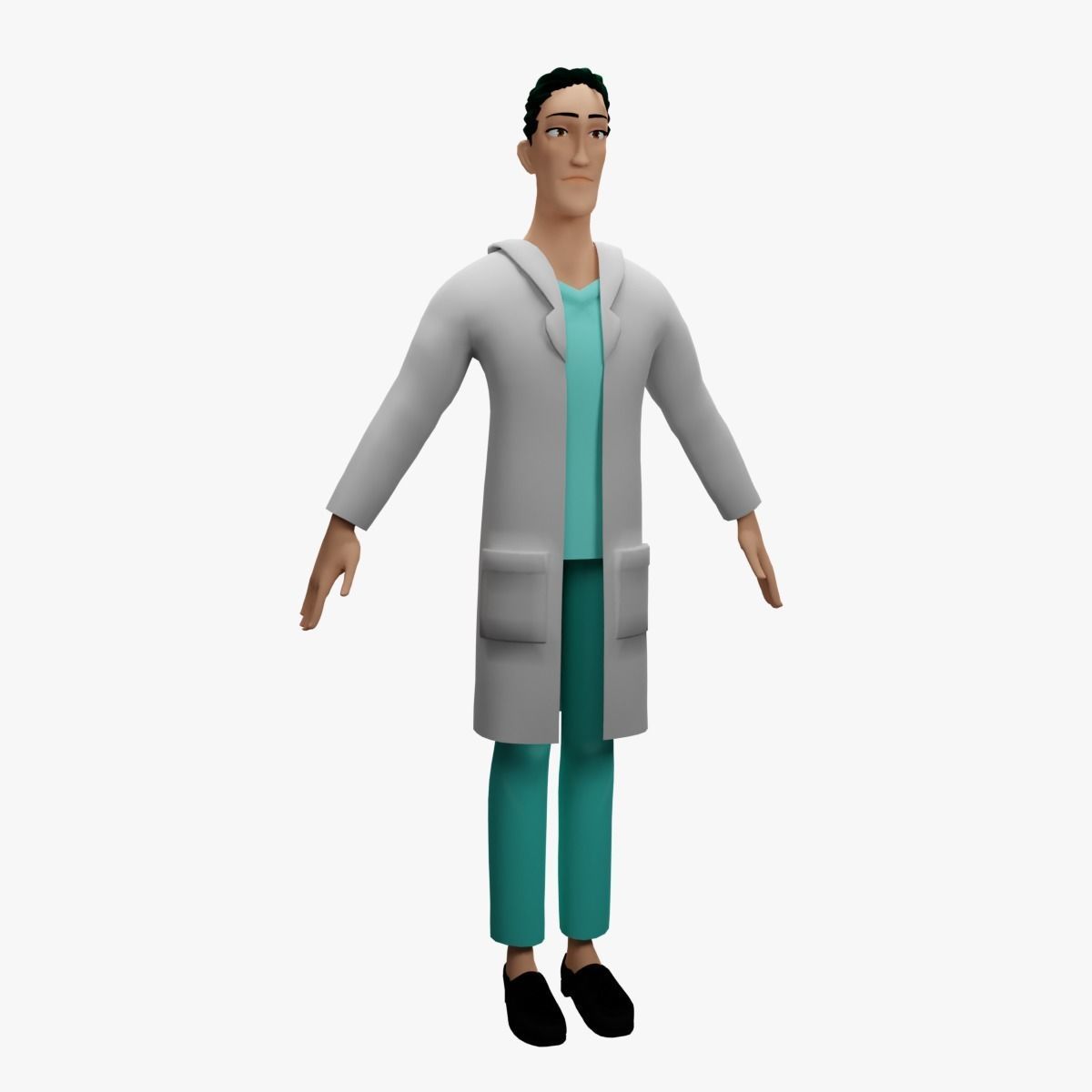 HighPoly Male Doctor Low-poly 3D model_1