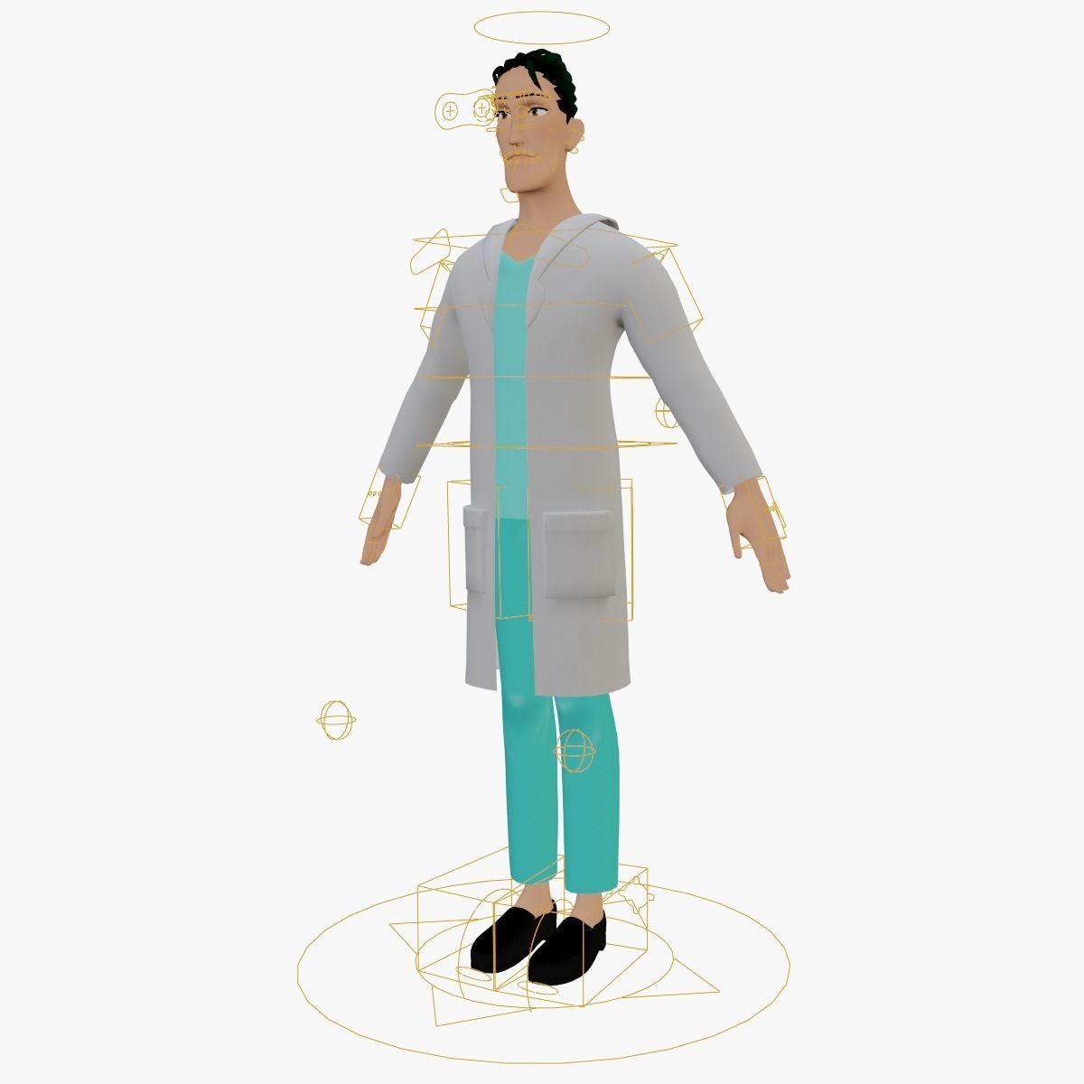 HighPoly Male Doctor Low-poly 3D model_2