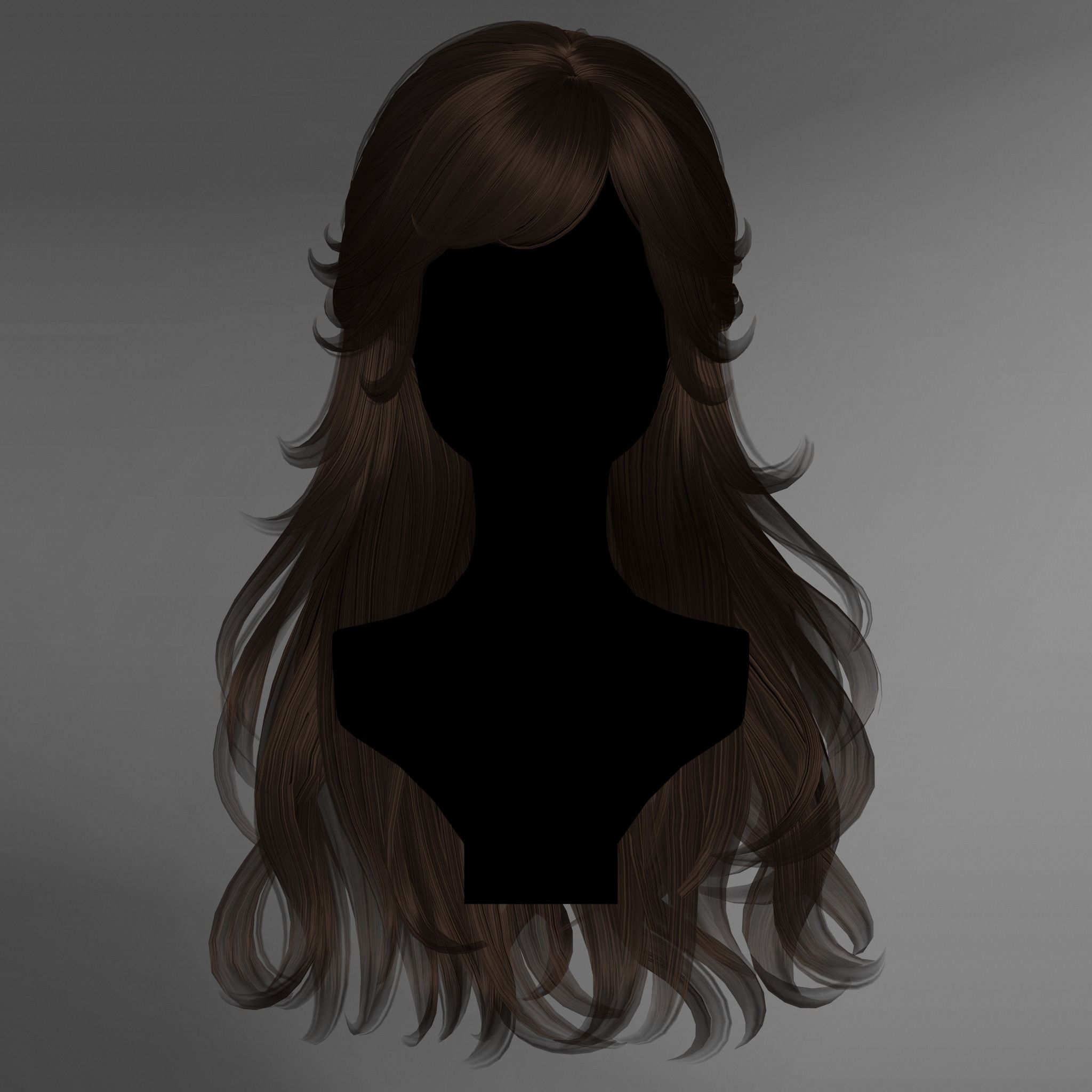 Game Hair - Stylized Female Hairstyle V3 Low-poly 3D model_3