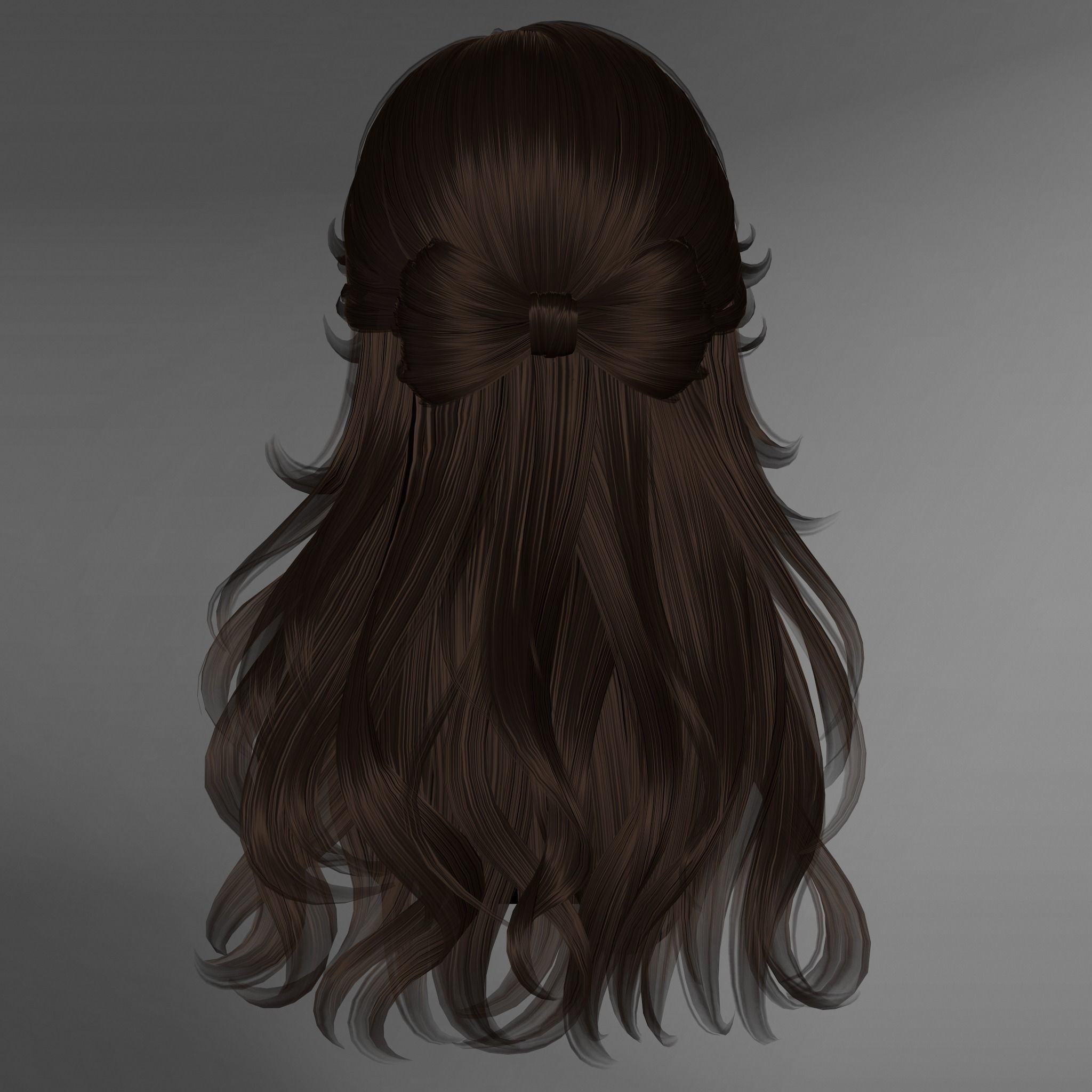 Game Hair - Stylized Female Hairstyle V3 Low-poly 3D model_4