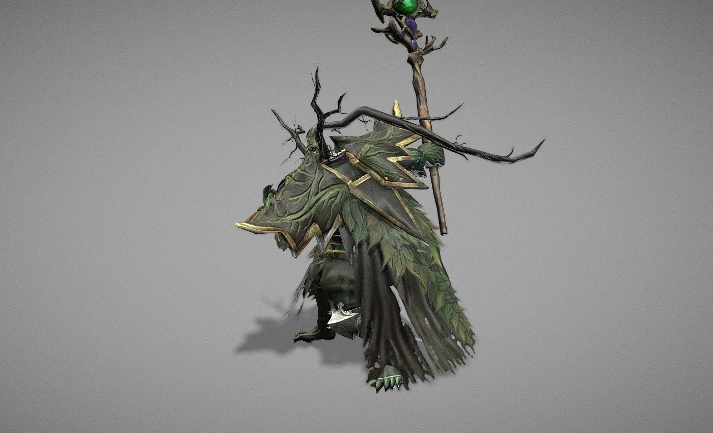 Necromancer Wizard Shaman Low-poly 3D model_11