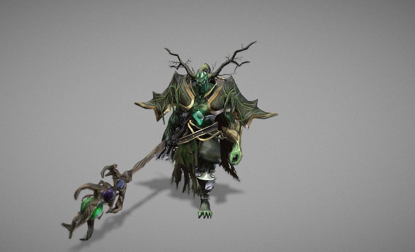Necromancer Wizard Shaman Low-poly 3D model_9