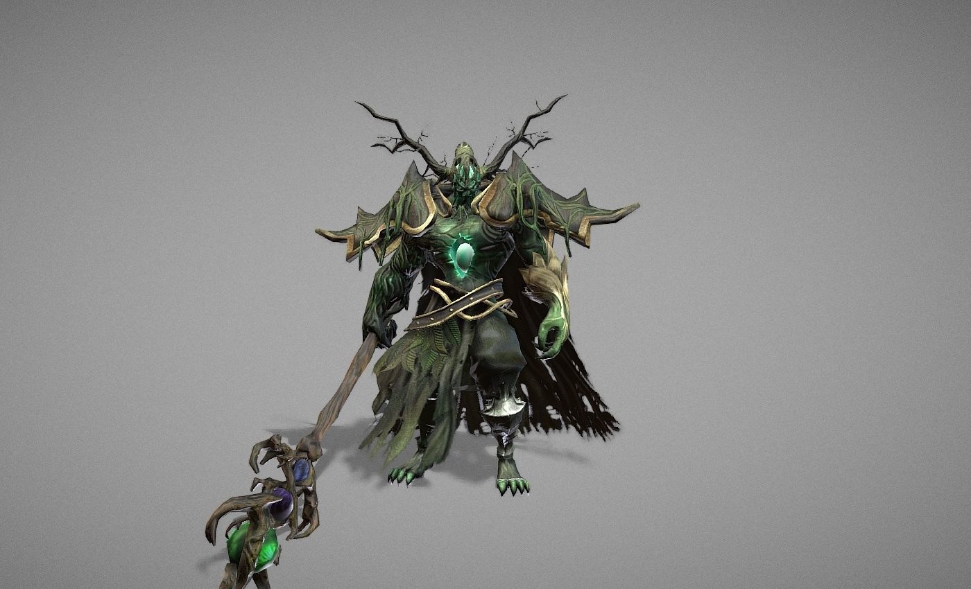 Necromancer Wizard Shaman Low-poly 3D model_17