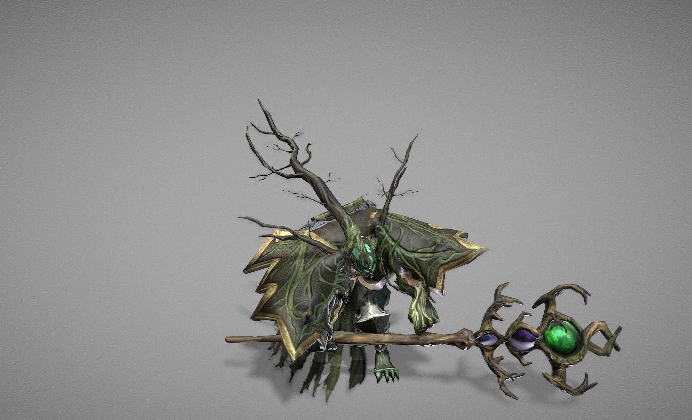 Necromancer Wizard Shaman Low-poly 3D model_7