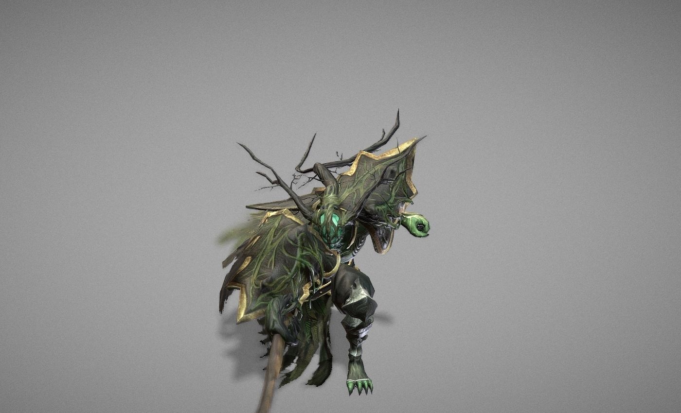 Necromancer Wizard Shaman Low-poly 3D model_10