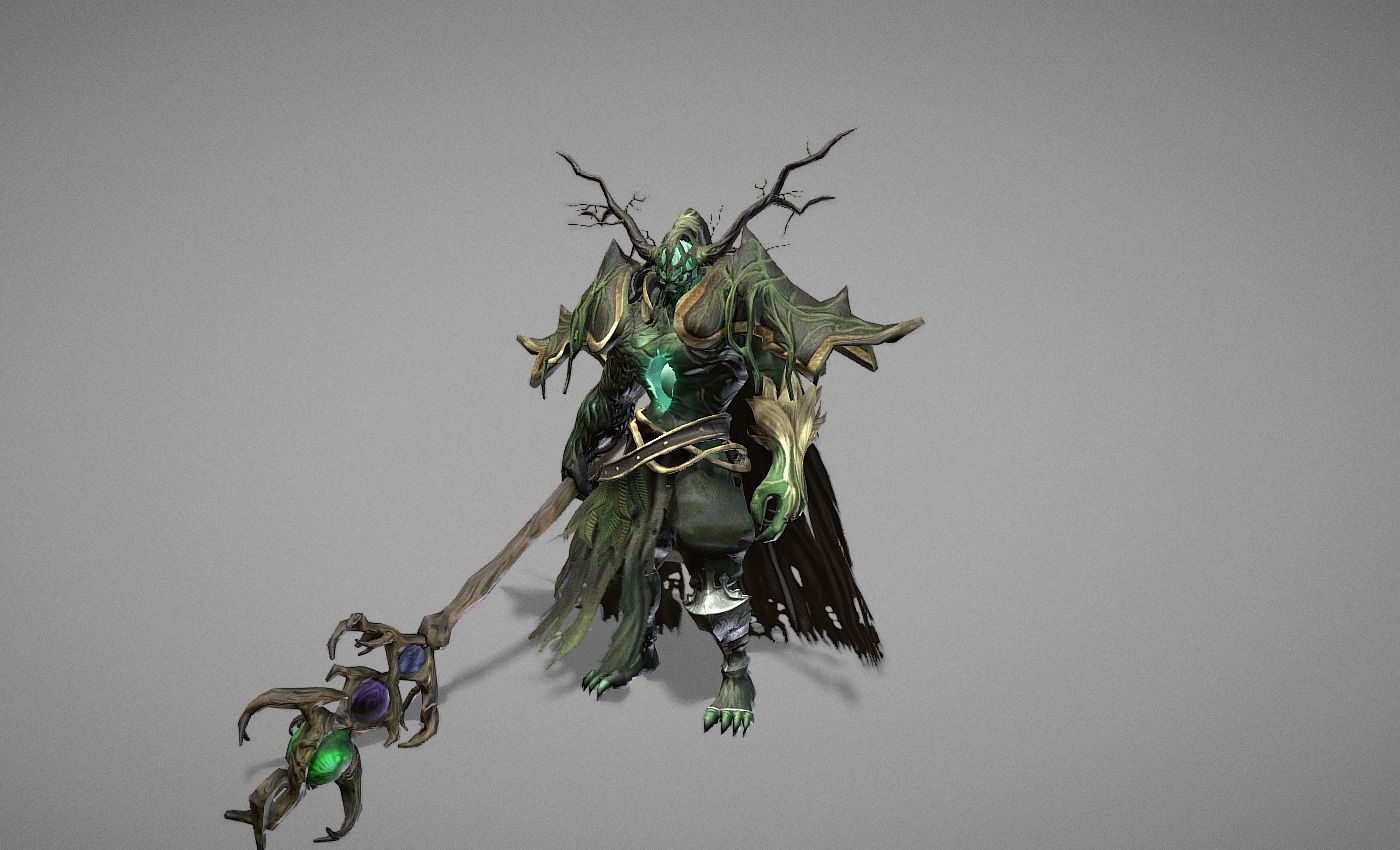 Necromancer Wizard Shaman Low-poly 3D model_21
