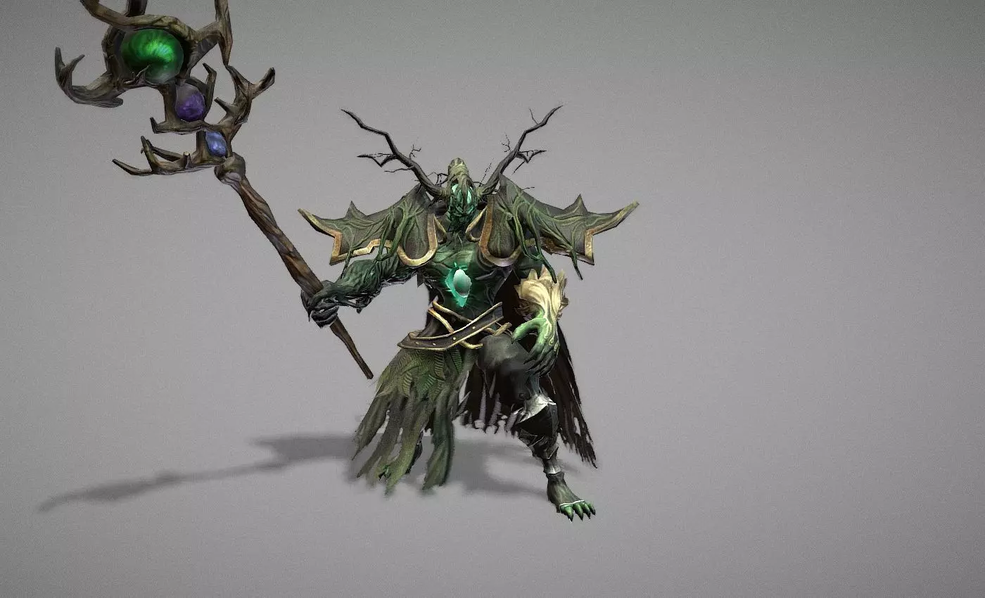 Necromancer Wizard Shaman Low-poly 3D model_0