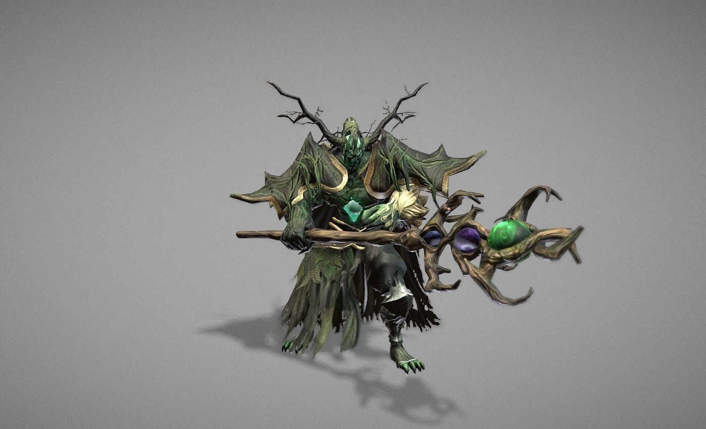 Necromancer Wizard Shaman Low-poly 3D model_16