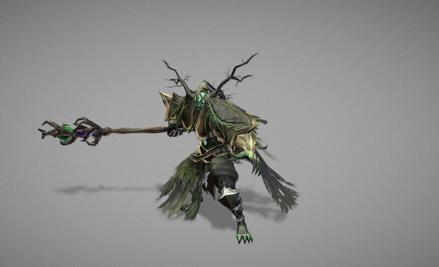 Necromancer Wizard Shaman Low-poly 3D model_12