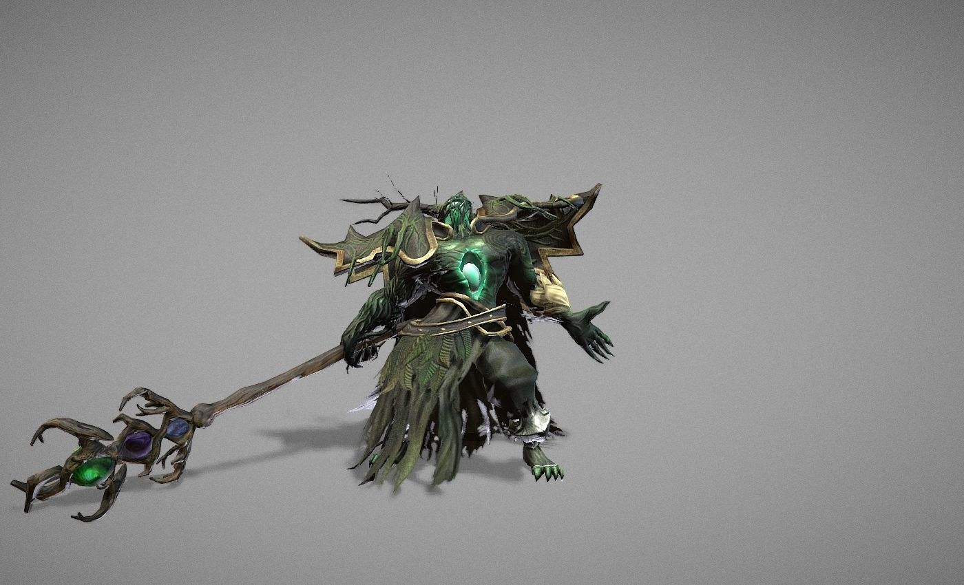 Necromancer Wizard Shaman Low-poly 3D model_15