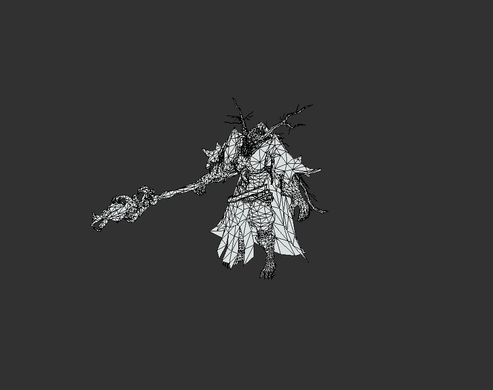Necromancer Wizard Shaman Low-poly 3D model_5
