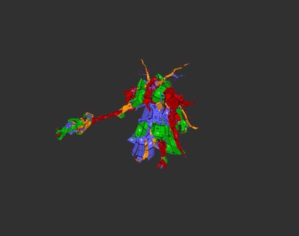 Necromancer Wizard Shaman Low-poly 3D model_6