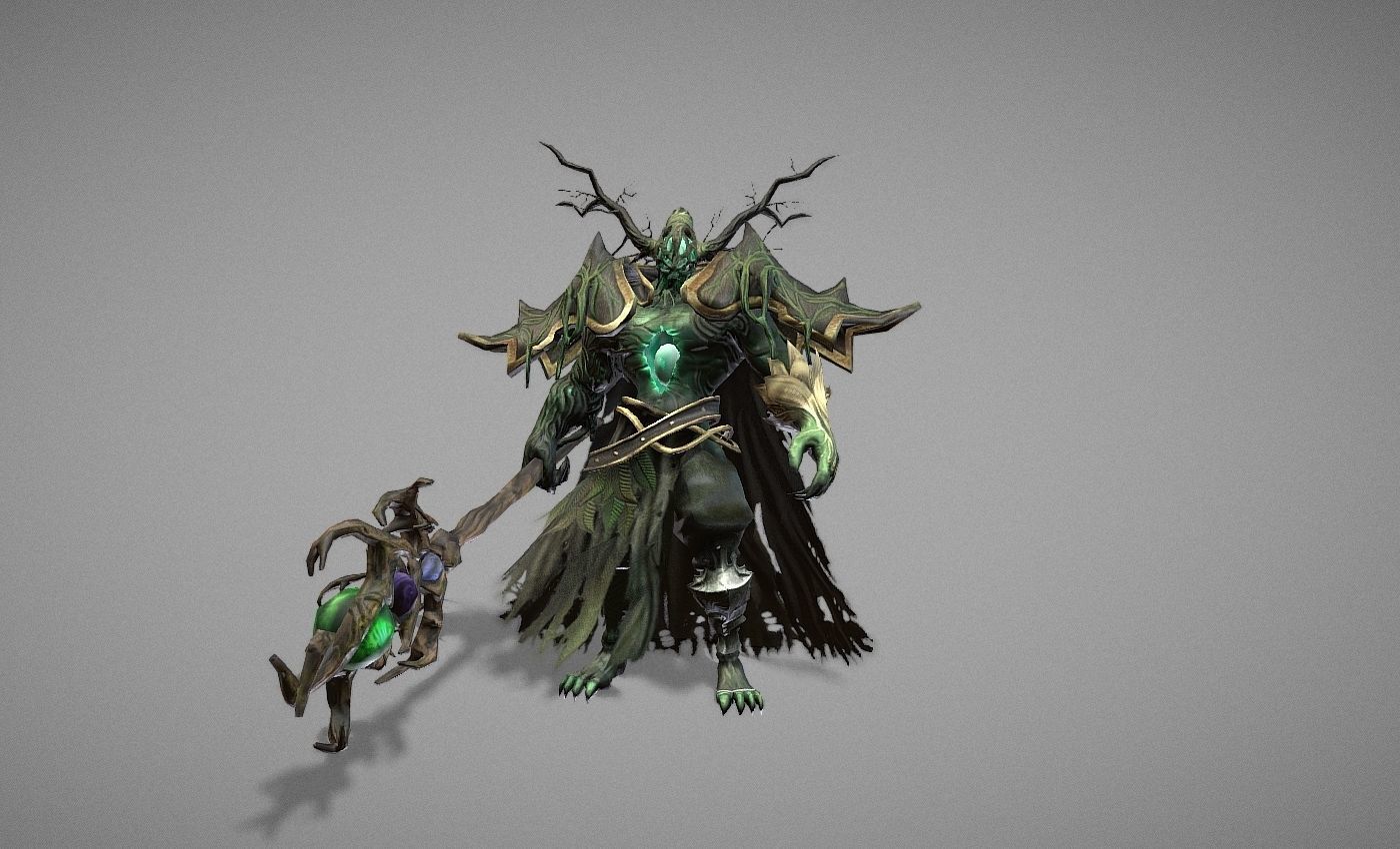 Necromancer Wizard Shaman Low-poly 3D model_19
