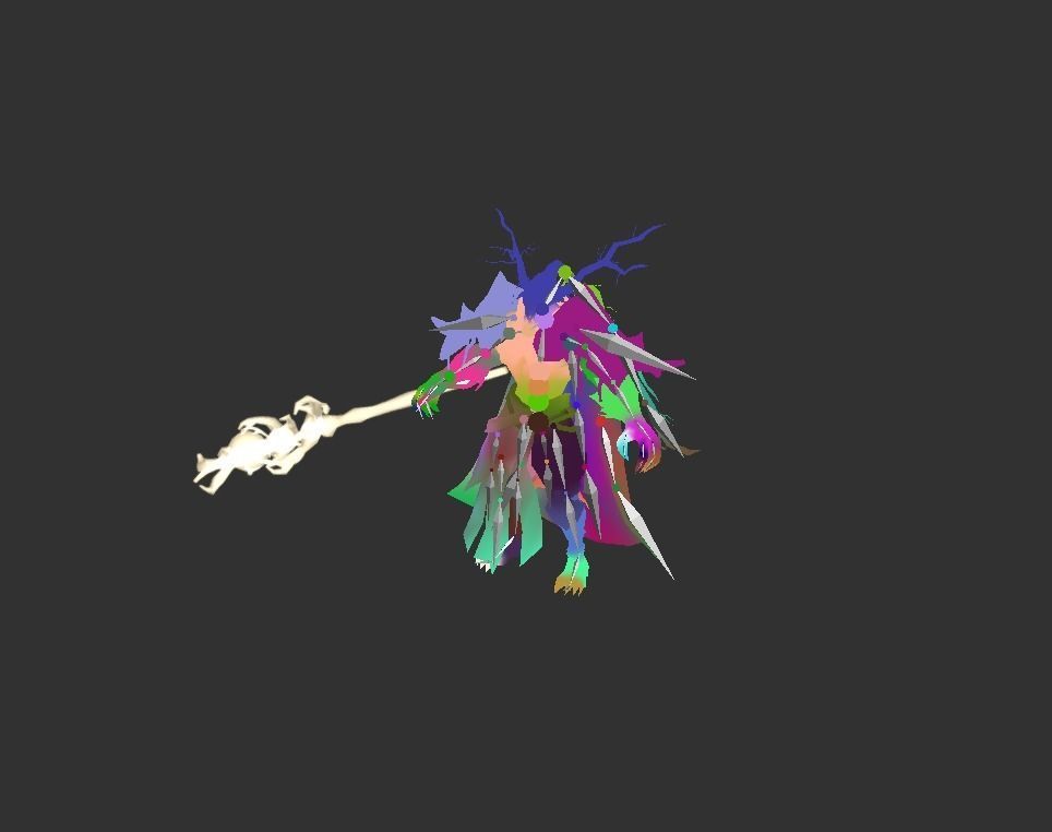 Necromancer Wizard Shaman Low-poly 3D model_3