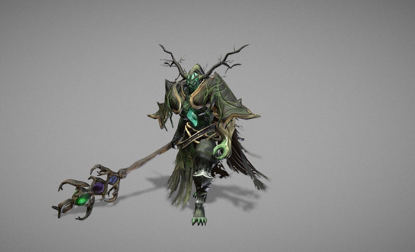 Necromancer Wizard Shaman Low-poly 3D model_8