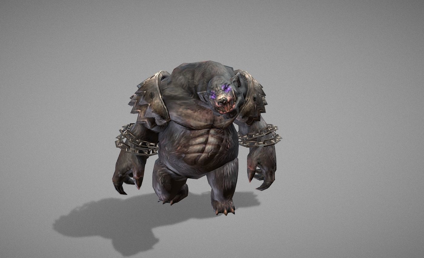Beast Bear Creature Low-poly 3D model_15